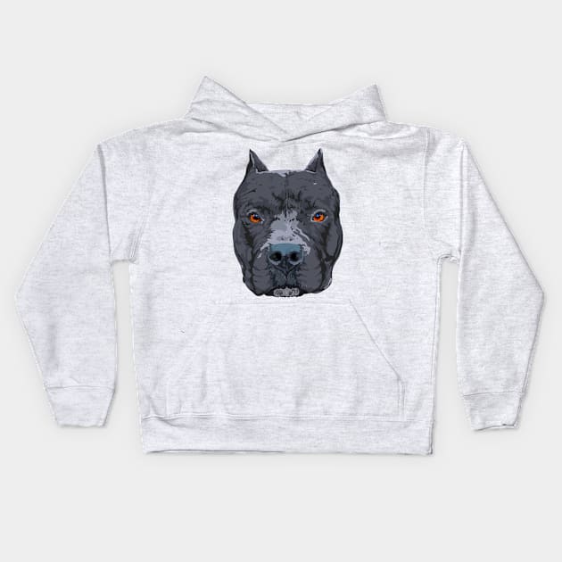 Pit bull face Kids Hoodie by DmitryPayvinart